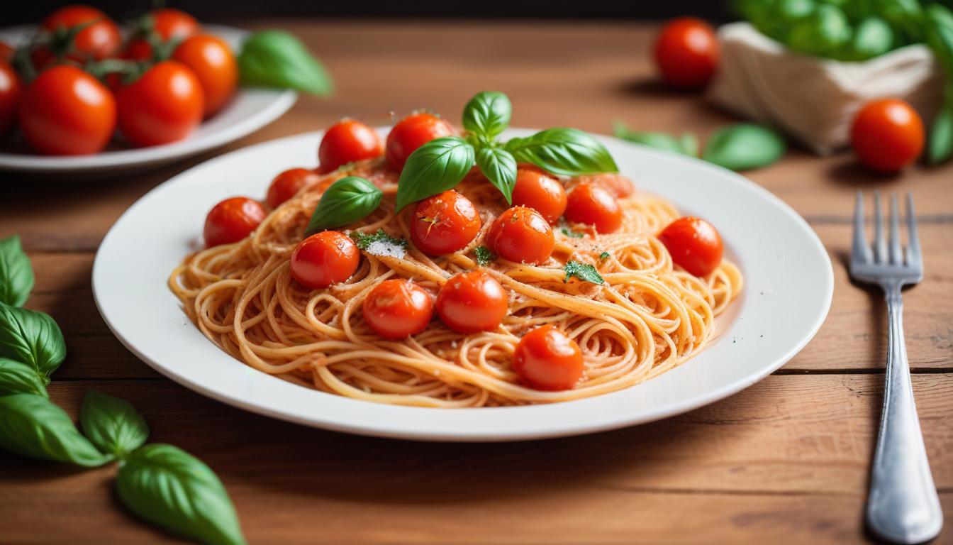 Domatesli ve Fesleğenli Spagetti Tarifi